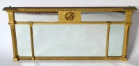 Lot 405 - Gilt framed over mantel mirror.