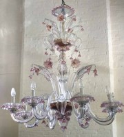 Lot 465 - Large Glass chandelier with eight branches.
