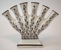 Lot 100 - Prattware quintal flower vase, painted in Pratt