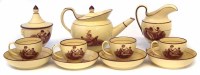 Lot 113 - Glazed buff coloured part tea service circa 1820