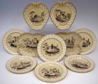 Lot 114 - Lakin drab ware dessert service circa 1815,  with