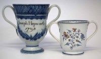 Lot 126 - Two Pearlware loving cups, one named Joseph