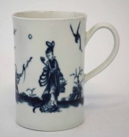 Lot 186 - Worcester mug circa 1760   painted with Walk in