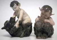 Lot 234 - Two Royal Copenhagen Fauns, one modelled