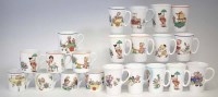 Lot 281 - Seven Shelley Mabel Lucie Attwell mugs, also two