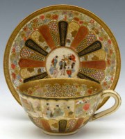 Lot 315 - Japanese satsuma cup and saucer.