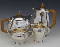 Lot 317 - Elkingtons silver four piece tea set.