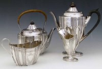 Lot 324 - Victorian silver hot water jug, milk, sugar and