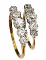 Lot 359 - Seven-stone diamond ring and a five-stone diamond