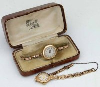 Lot 373 - Two 9ct gold lady's bracelet watches.