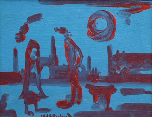 Lot 388 - J.L. Isherwood, Red Dog, oil.