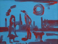 Lot 388 - J.L. Isherwood, Red Dog, oil.