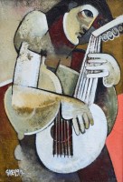 Lot 415 - Geoffrey Key, Lute II, oil.
