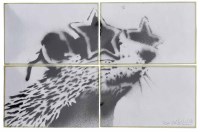 Lot 429 - Banksy, Rat, spray paint on paper (4).
