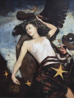Lot 433 - B. Barlow, Eagles Release, oil on canvas.