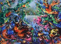 Lot 450 - David Wilde, Tropical Garden, Summer, Penrhyn Lake, acrylic.