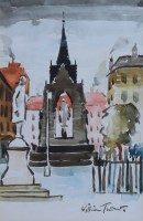 Lot 456 - William Turner, The Albert Memorial, Manchester, watercolour.