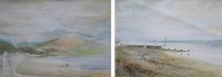 Lot 464 - John Thompson, Barmouth and another beach scene, watercolours (2).