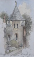 Lot 472 - John Haydn Jones, Chapter House, Llandaff Cathedral, watercolour.
