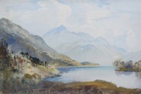 Lot 489 - Cecil Arthur Hunt, Lake view, watercolour.