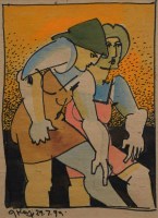 Lot 493 - Geoffrey Key, Chorus, mixed media.