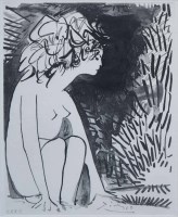 Lot 502 - After Picasso, Woman Sitting from Les Cavaliers D'Ombre, engraving.