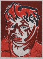 Lot 505 - Tony Bevan, Head, woodcut.