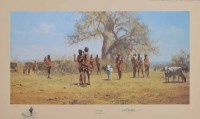 Lot 515 - After David Shepherd, The Masai, Shelties, Shoeing Time and Rhino Beware, signed prints and two other prints (6).