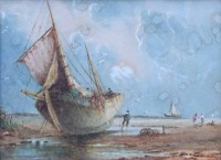 Lot 556 - W.J.J.C. Bond, High and Dry, Hoylake and The Norfolk Broads, watercolour (2).