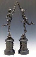 Lot 577 - Pair of 19th century Grand Tour bronzes signed.