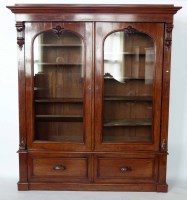 Lot 606 - Victorian mahogany 2 door bookcase