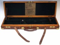 Lot 66 - Westley Richards oak and leather shotgun case.
