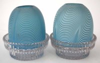 Lot 86 - Pair of Nailsea type glass Fairy night lights.
