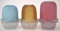 Lot 89 - Three pressed glass Fairy night lights.