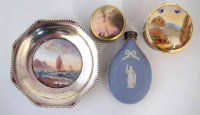 Lot 107 - Royal Worcester box; dish; Wedgwood jasper