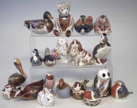 Lot 211 - Collection of Derby silver stopper animals (18).