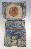 Lot 258 - Large Troika anvil vase, painted marks and