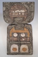 Lot 259 - Large Troika anvil or double base vase, painted