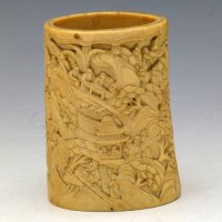 Lot 312 - Ivory brush pot