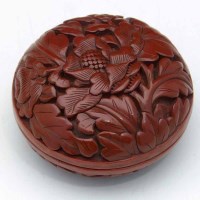 Lot 330 - Cinnabar lacquer container.
