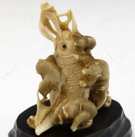Lot 331 - Ivory fish and rats.