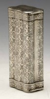 Lot 351 - 19th century continental white metal cigar case.