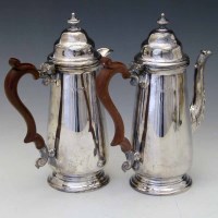 Lot 377 - Pair of silver coffee and milk jugs, Birmingham