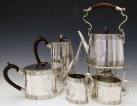 Lot 382 - Silver five piece tea set.