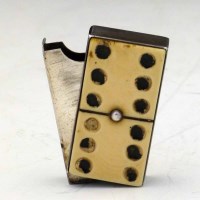 Lot 383 - Victorian silver novelty domino vesta case