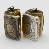 Lot 385 - Two silver fob vinaigrettes