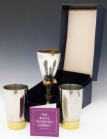 Lot 387 - Stuart Devlin Silver Royal Wedding goblet; pair