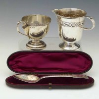 Lot 389 - Irish silver cup; Irish silver jug; Dublin spoon