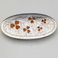 Lot 393 - Oval shell and silver box