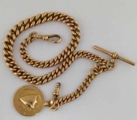 Lot 408 - Rose gold watch chain.